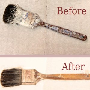 how to clean dried paint brush